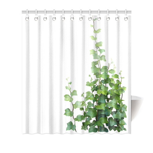 Vines, climbing plant watercolor Shower Curtain 66"x72"