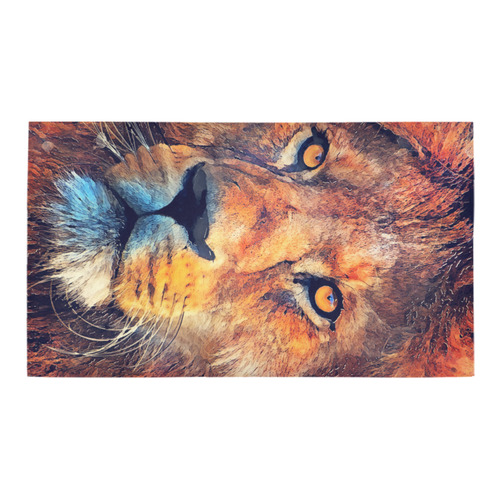 lion art #lion #animals #cat Bath Rug 16''x 28''