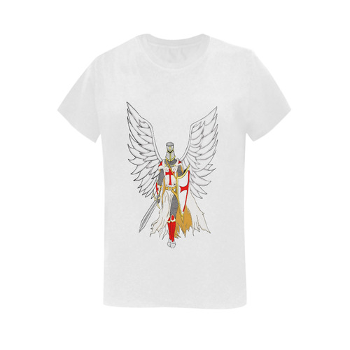 Knights Templar Angel White Women's T-Shirt in USA Size (Two Sides Printing)