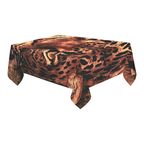 gepard leopard #gepard #leopard #cat Cotton Linen Tablecloth 60" x 90"