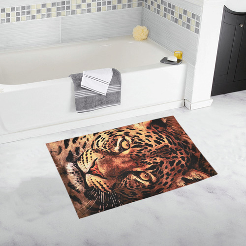 gepard leopard #gepard #leopard #cat Bath Rug 20''x 32''