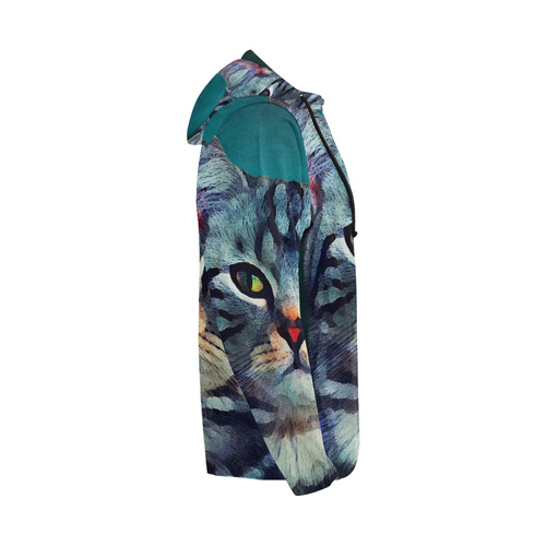 cat Bella #cat #cats #kitty All Over Print Full Zip Hoodie for Men/Large Size (Model H14)