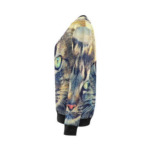 cat Simba All Over Print Crewneck Sweatshirt for Women (Model H18)