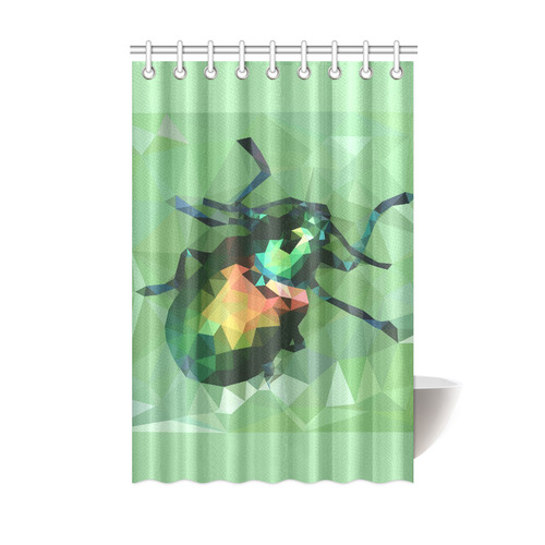 Pretty green bug, Low poly dogbane beetle Shower Curtain 48"x72"