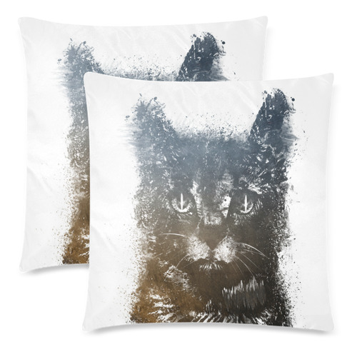 cat #cat #cats #kitty Custom Zippered Pillow Cases 18"x 18" (Twin Sides) (Set of 2)