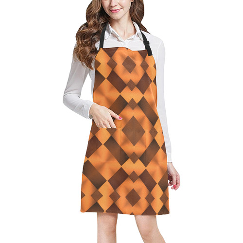 Geometric Pattern in Warm Tones All Over Print Apron