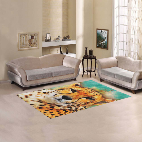 gepard leopard #gepard #leopard #cat Area Rug 5'x3'3''