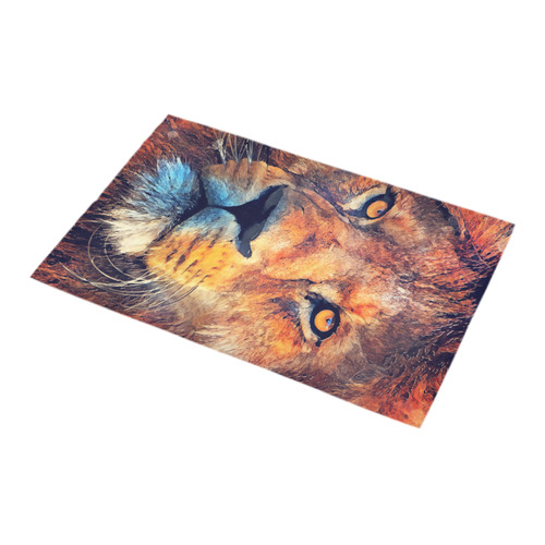 lion art #lion #animals #cat Bath Rug 16''x 28''