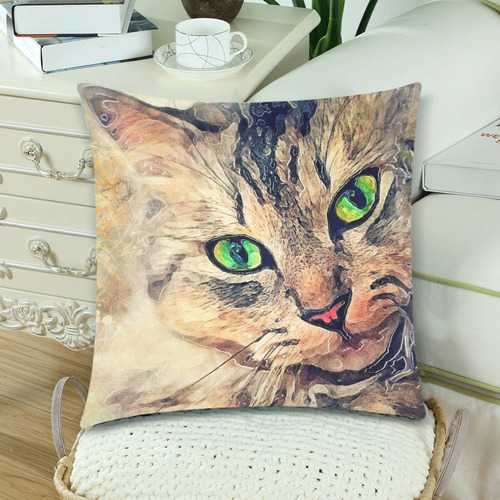 cat Pixie #cat #cats #kitty Custom Zippered Pillow Cases 18"x 18" (Twin Sides) (Set of 2)