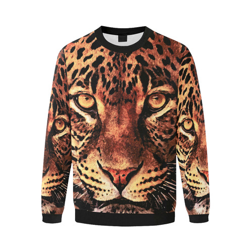 gepard leopard #gepard #leopard #cat Men's Oversized Fleece Crew Sweatshirt/Large Size(Model H18)