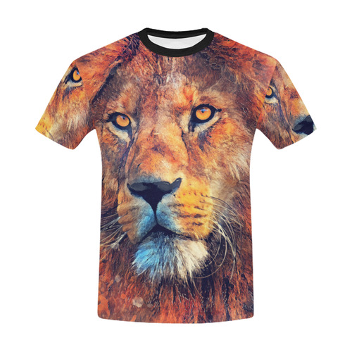lion art #lion #animals #cat All Over Print T-Shirt for Men/Large Size (USA Size) Model T40)
