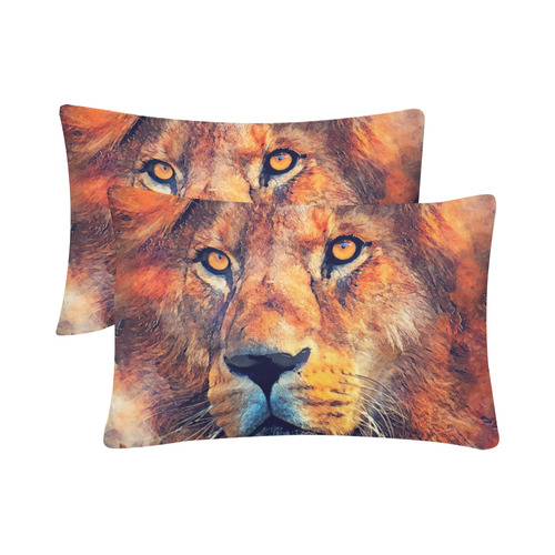 lion art #lion #animals #cat Custom Pillow Case 20"x 30" (One Side) (Set of 2)