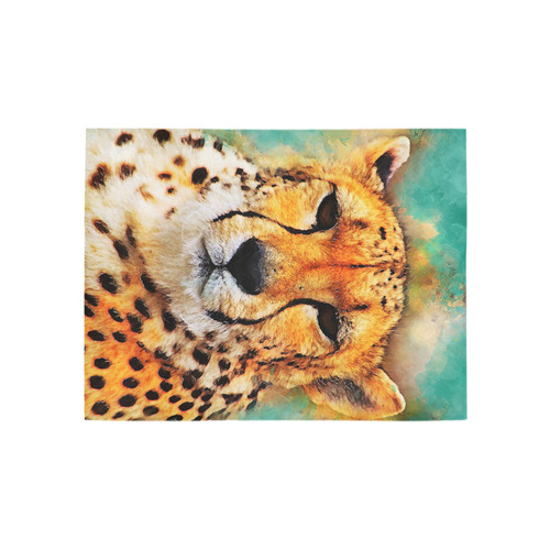gepard leopard #gepard #leopard #cat Area Rug 5'3''x4'