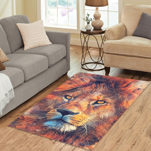 lion art #lion #animals #cat Area Rug 5'x3'3''