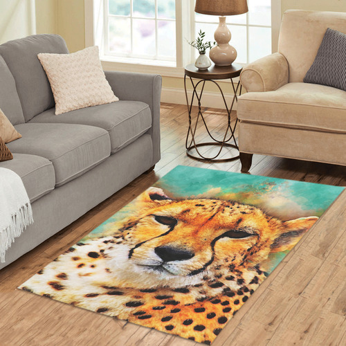 gepard leopard #gepard #leopard #cat Area Rug 5'x3'3''