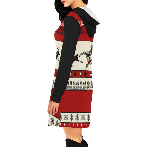 Christmas Ornaments Pattern I All Over Print Hoodie Mini Dress (Model H27)