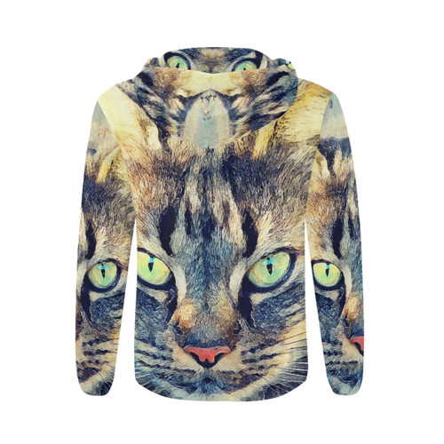 cat Simba All Over Print Full Zip Hoodie for Men/Large Size (Model H14)