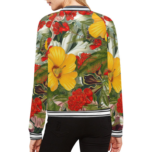flora 1 All Over Print Bomber Jacket for Women (Model H21)