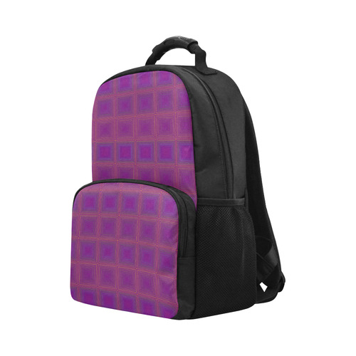 Purple gold multicolored multiple squares Unisex Laptop Backpack (Model 1663)