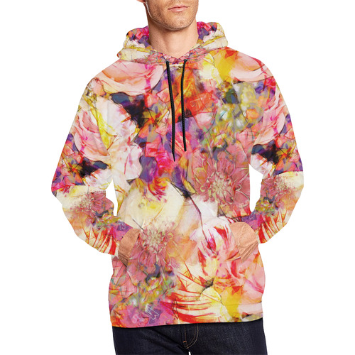 flora 5 All Over Print Hoodie for Men/Large Size (USA Size) (Model H13)