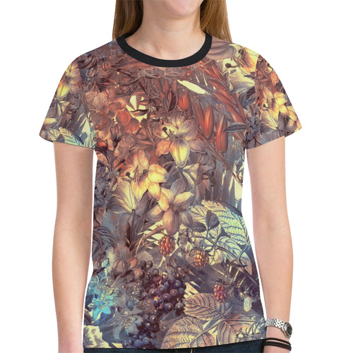 flowers New All Over Print T-shirt for Women (Model T45)