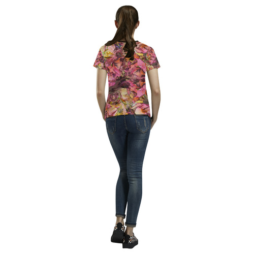 flora 2 All Over Print T-shirt for Women/Large Size (USA Size) (Model T40)