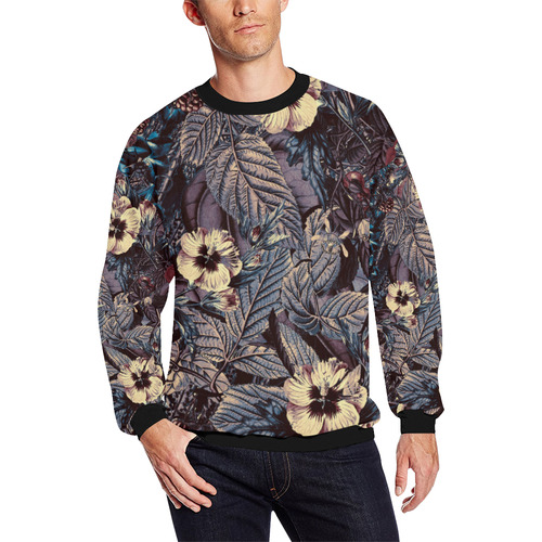 flowers 9 All Over Print Crewneck Sweatshirt for Men/Large (Model H18)