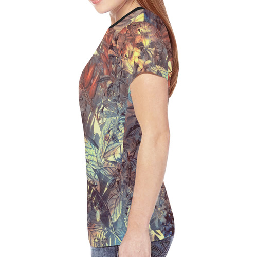 flowers New All Over Print T-shirt for Women (Model T45)