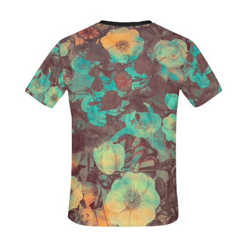 flowers All Over Print T-Shirt for Men/Large Size (USA Size) Model T40)