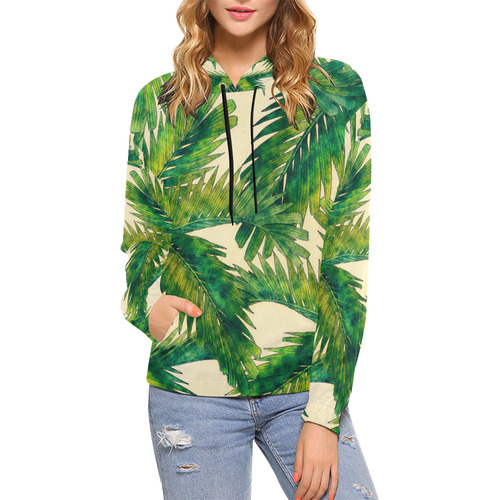 palms All Over Print Hoodie for Women (USA Size) (Model H13)