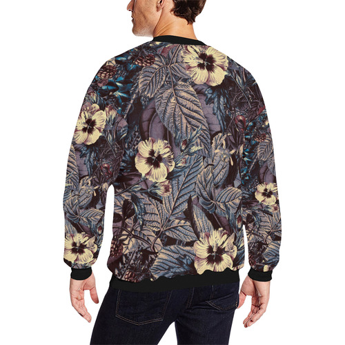 flowers 9 All Over Print Crewneck Sweatshirt for Men/Large (Model H18)