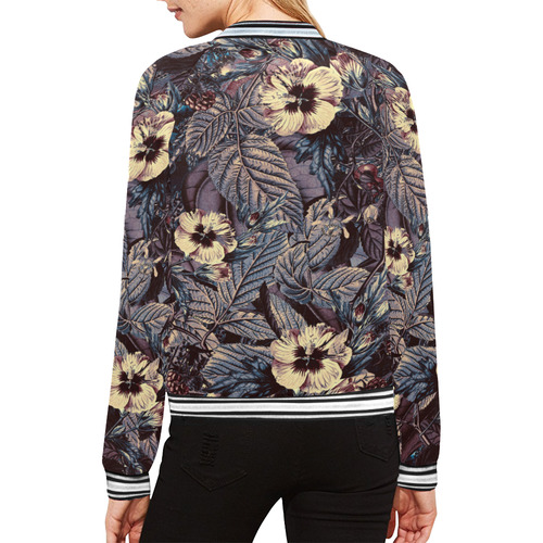 flowers 9 All Over Print Bomber Jacket for Women (Model H21)