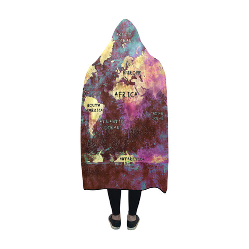 world map Hooded Blanket 60''x50''