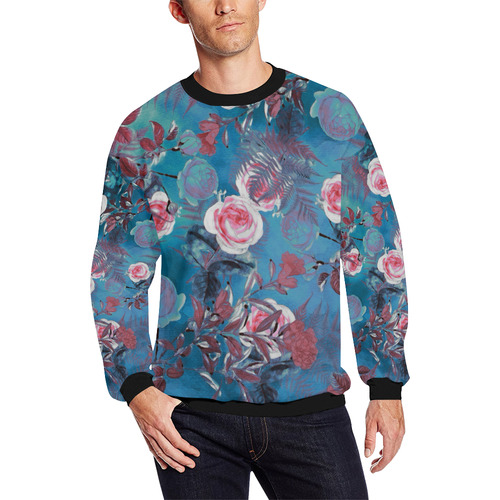 flowers 4 All Over Print Crewneck Sweatshirt for Men/Large (Model H18)