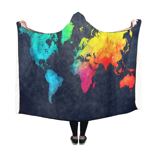 world map Hooded Blanket 60''x50''