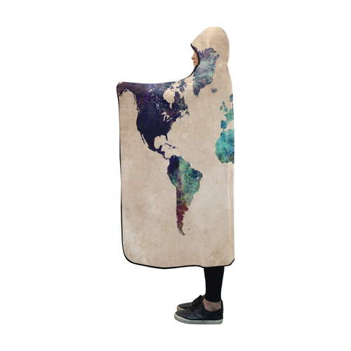 world map Hooded Blanket 60''x50''