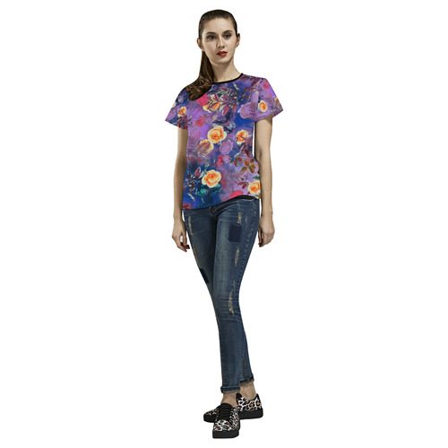 flowers 1 All Over Print T-shirt for Women/Large Size (USA Size) (Model T40)