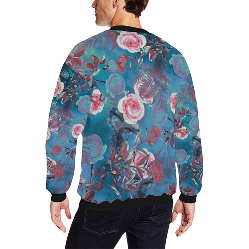 flowers 4 All Over Print Crewneck Sweatshirt for Men/Large (Model H18)