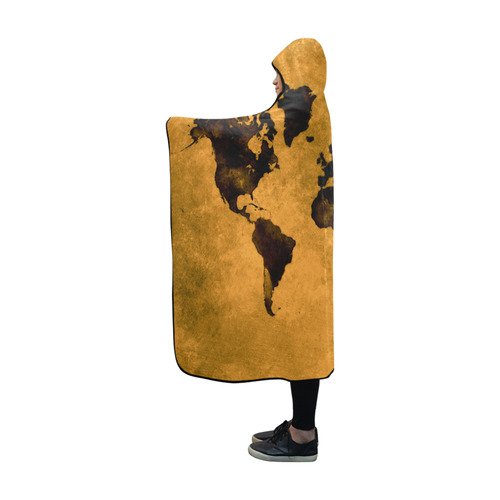 world map #world #map Hooded Blanket 60''x50''