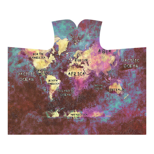 world map Hooded Blanket 60''x50''