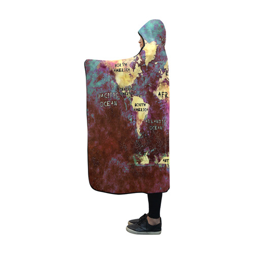 world map Hooded Blanket 60''x50''