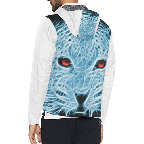 Fractal Attraction Black n Blue Panther Unisex All Over Print Windbreaker (Model H23)