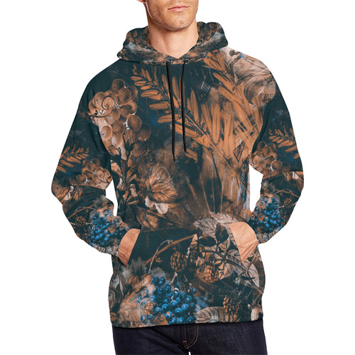 flowers All Over Print Hoodie for Men/Large Size (USA Size) (Model H13)