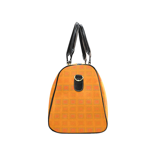 Orange multiple squares New Waterproof Travel Bag/Large (Model 1639)