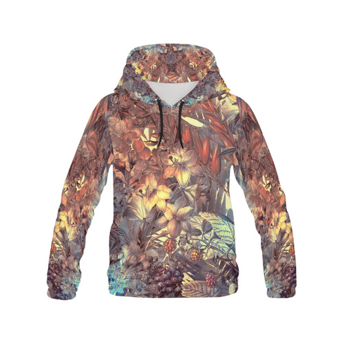 flowers All Over Print Hoodie for Men/Large Size (USA Size) (Model H13)