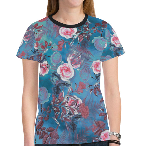 flowers 4 New All Over Print T-shirt for Women (Model T45)