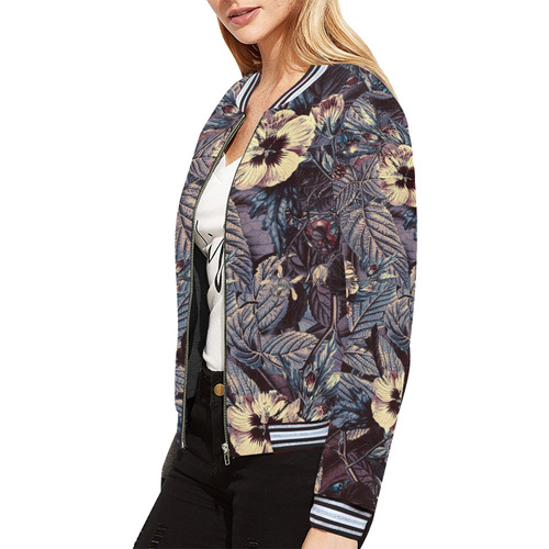 flowers 9 All Over Print Bomber Jacket for Women (Model H21)