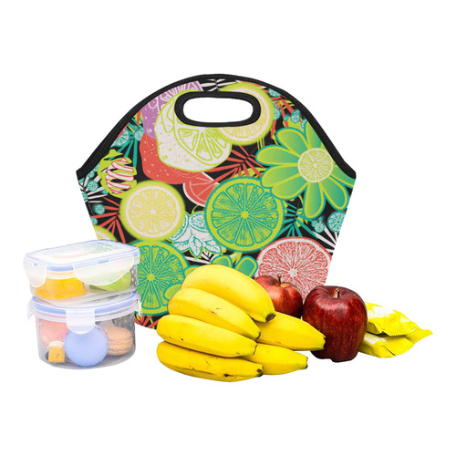 Loudly Lime Neoprene Lunch Bag/Small (Model 1669)