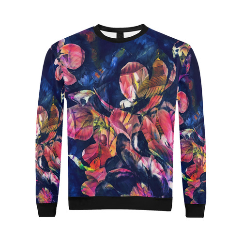 flowers All Over Print Crewneck Sweatshirt for Men/Large (Model H18)