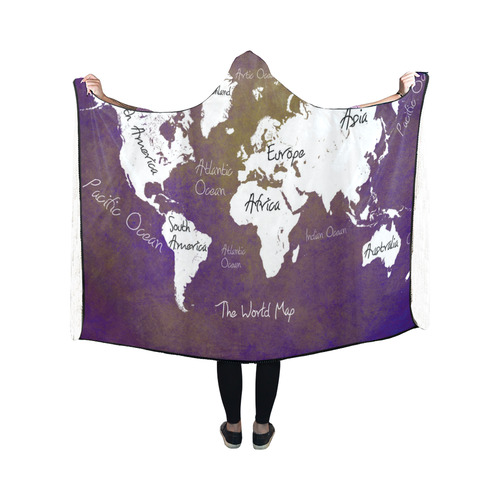 world map Hooded Blanket 50''x40''